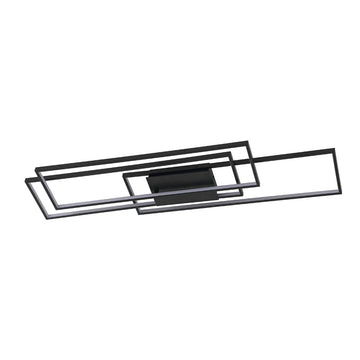 Palco 39" Contemporary Minimalist Metal Adjustable Dimmable Geometric Integrated LED Flush Mount - JONATHAN Y